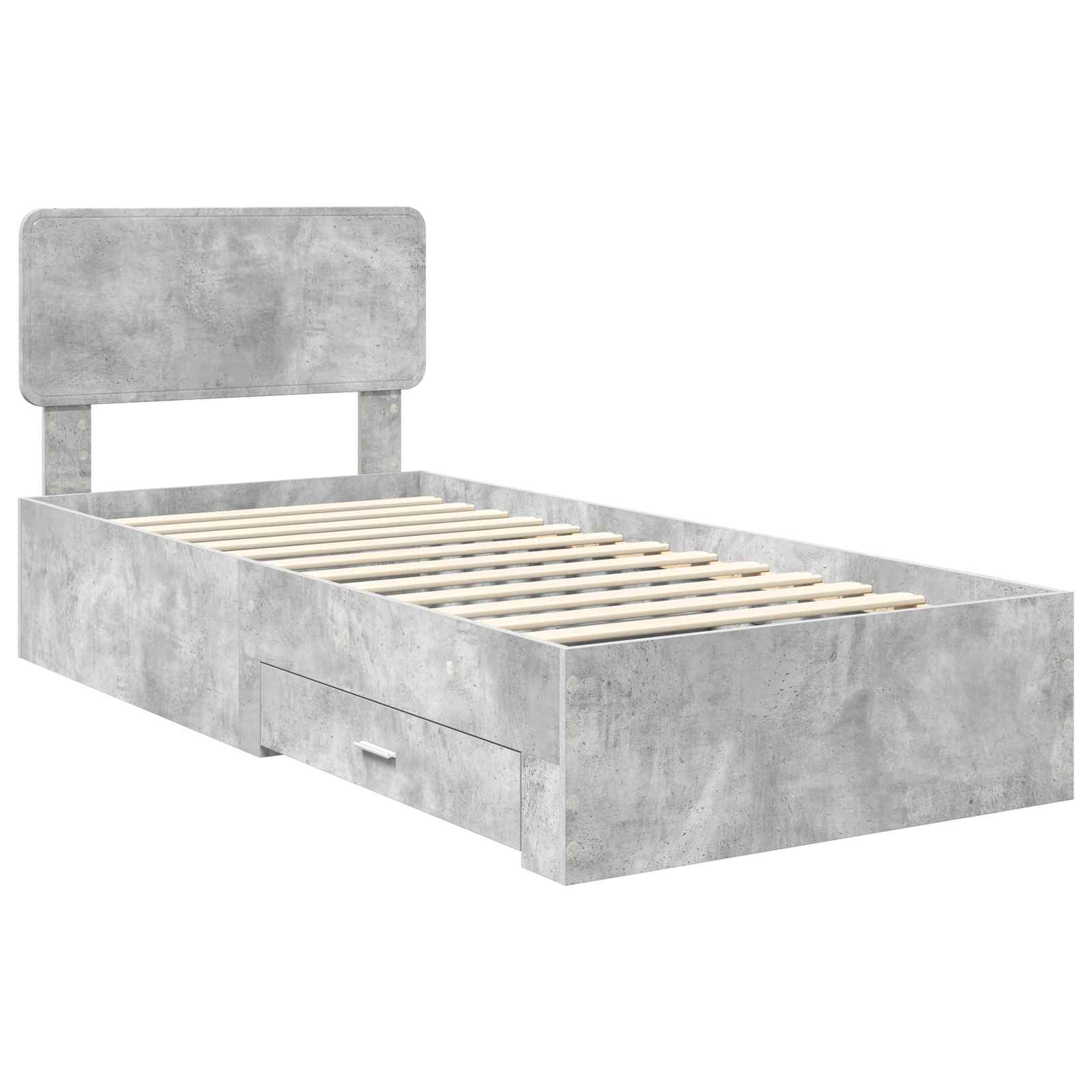 vidaXL Ramka łóżka Betonowy szary 100 x 200 cm Materiał drewnopochodny