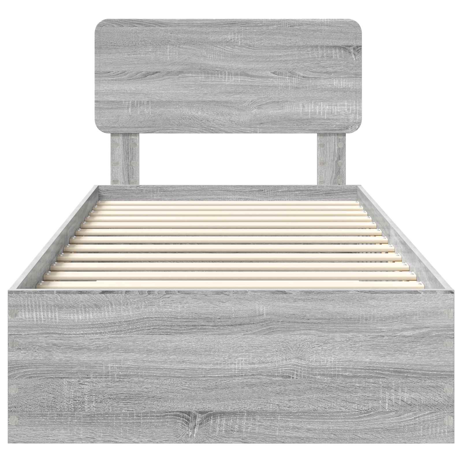 vidaXL Ramka łóżka Szary Sonoma 100 x 200 cm Materiał drewnopochodny