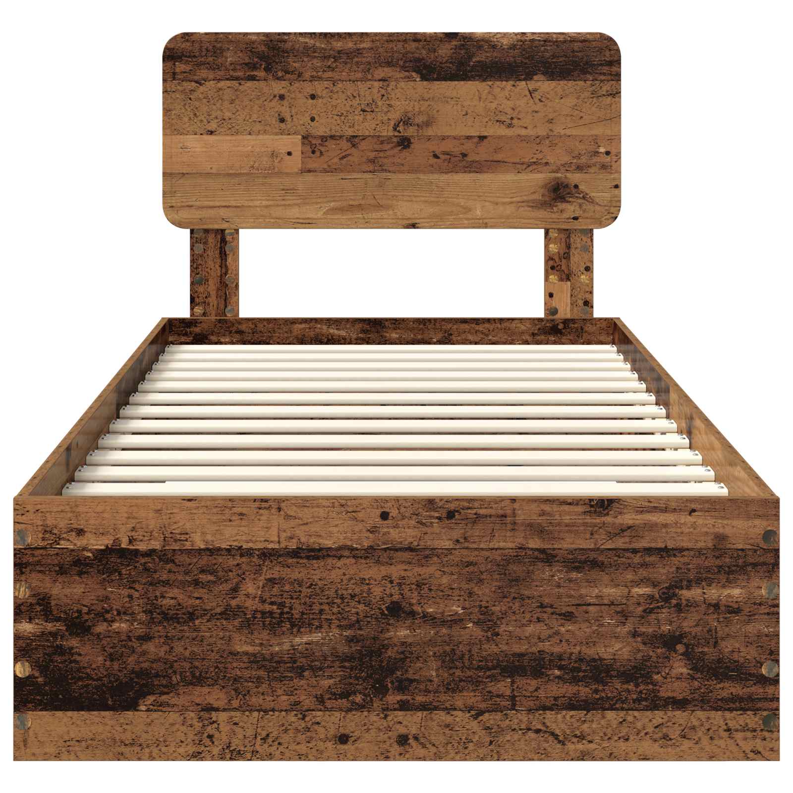 vidaXL Ramka łóżka Stare drewno 100 x 200 cm Materiał drewnopochodny