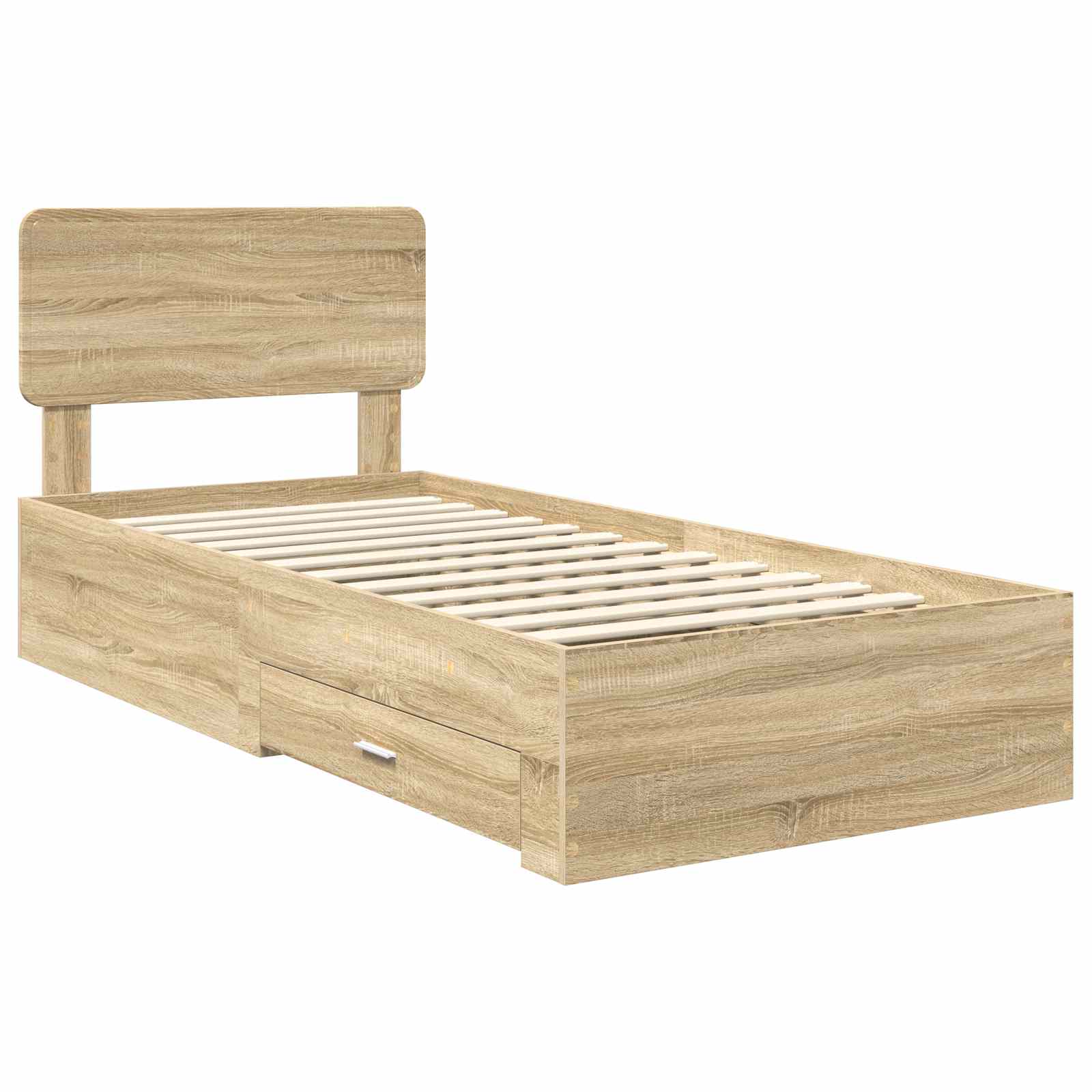 vidaXL Ramka łóżka Dąb Sonoma 90 x 200 cm Materiał drewnopochodny
