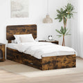 vidaXL Ramka łóżka Dąb wędzony 90 x 200 cm Materiał drewnopochodny