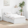 vidaXL Ramka łóżka Biały 90 x 190 cm Materiał drewnopochodny