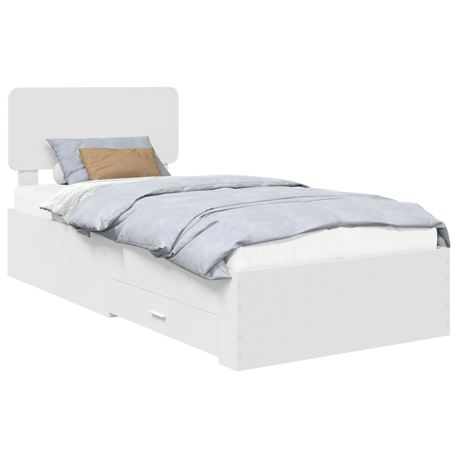 vidaXL Ramka łóżka Biały 90 x 190 cm Materiał drewnopochodny