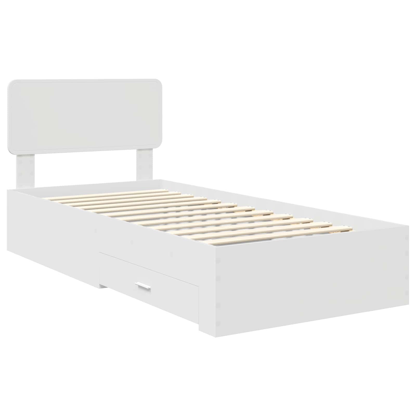 vidaXL Ramka łóżka Biały 90 x 190 cm Materiał drewnopochodny
