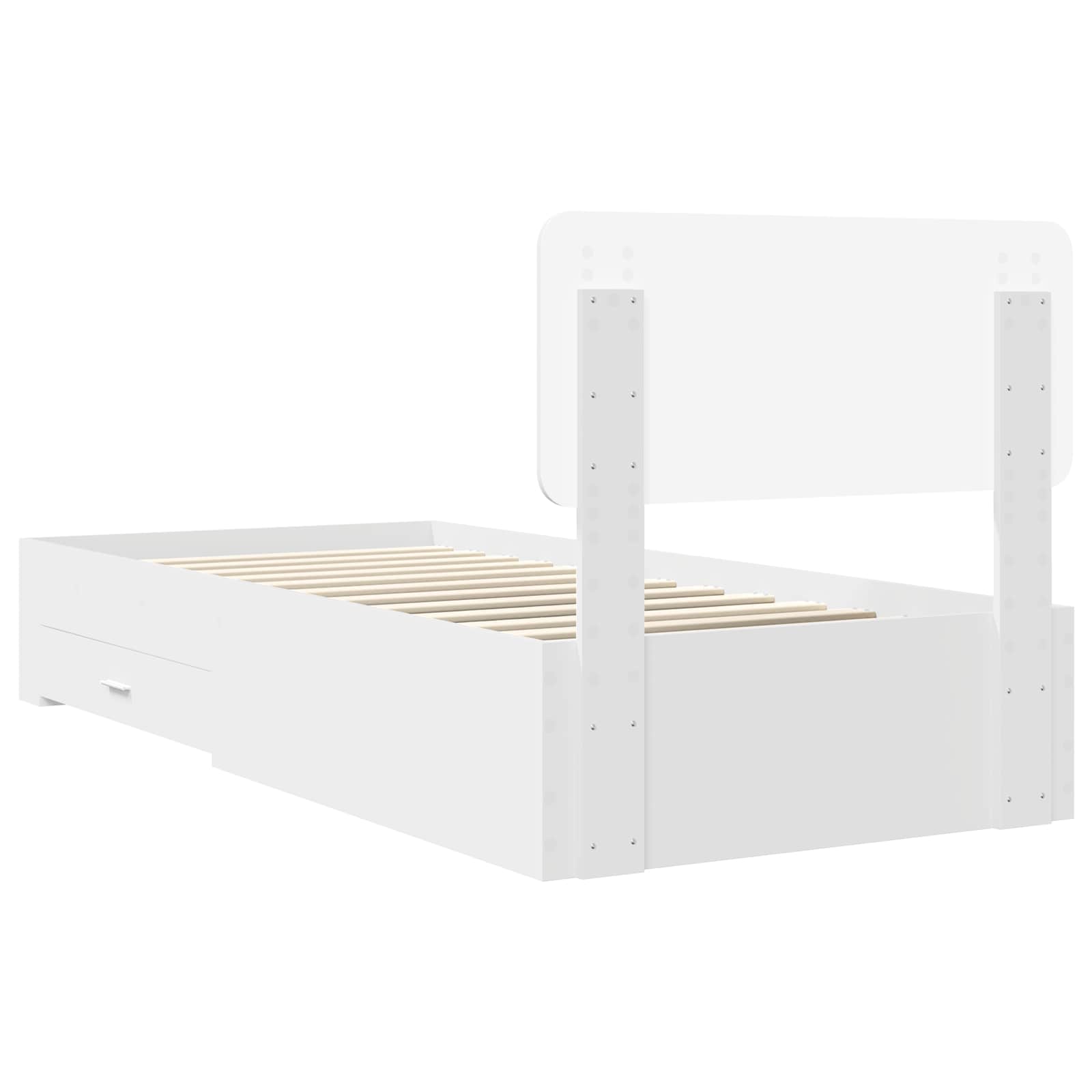 vidaXL Ramka łóżka Biały 90 x 190 cm Materiał drewnopochodny