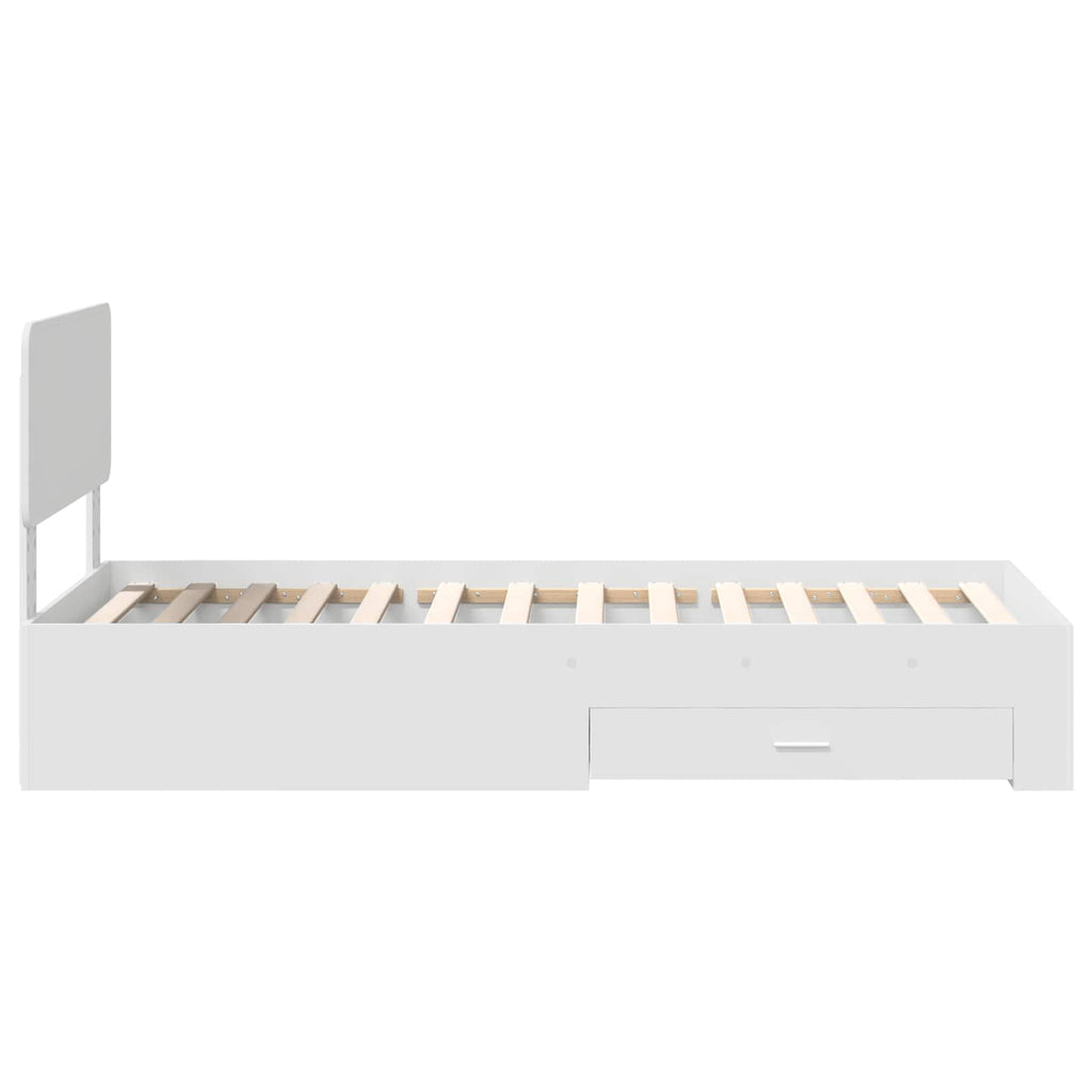 vidaXL Ramka łóżka Biały 90 x 190 cm Materiał drewnopochodny
