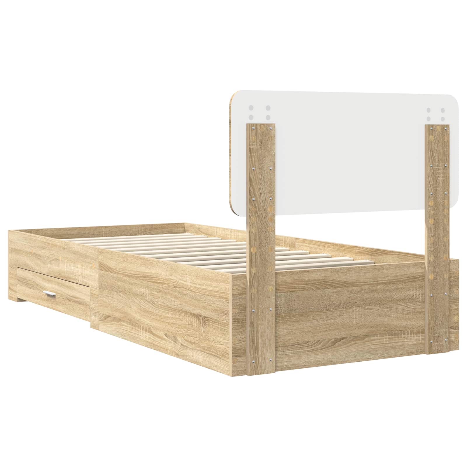 vidaXL Ramka łóżka Dąb Sonoma 90 x 190 cm Materiał drewnopochodny
