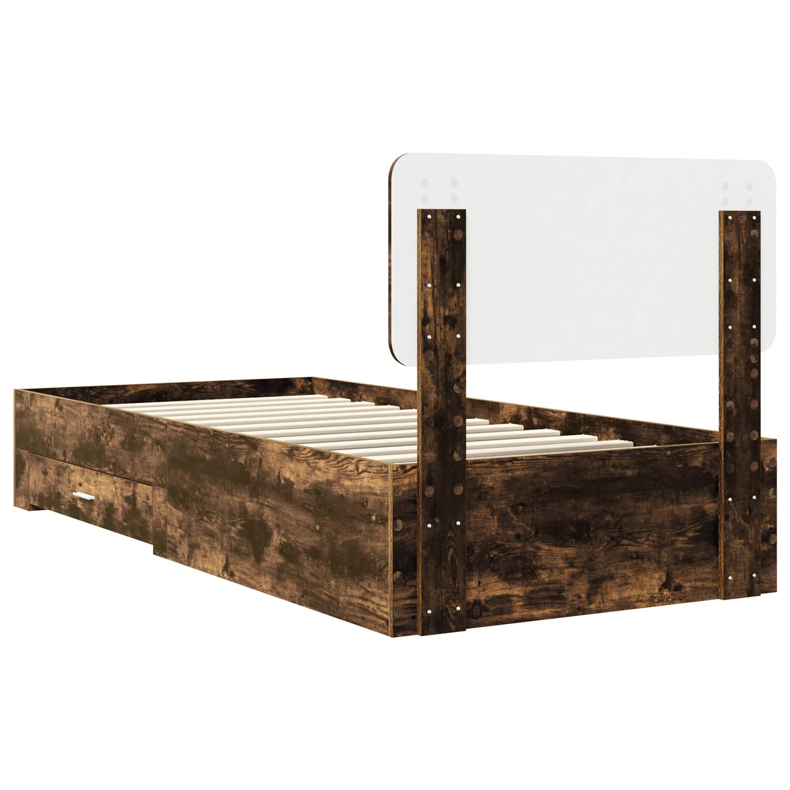 vidaXL Ramka łóżka Dąb wędzony 90 x 190 cm Materiał drewnopochodny