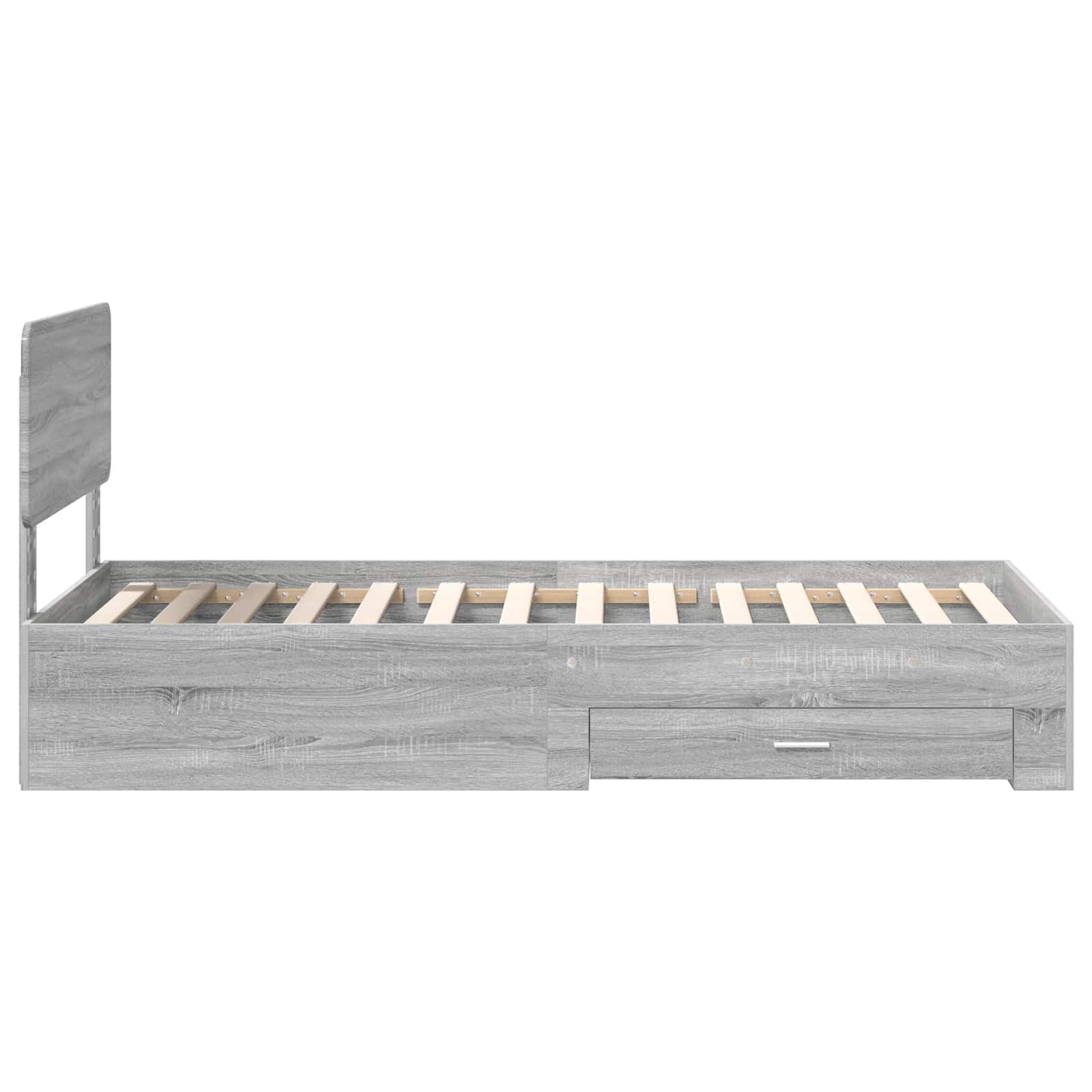 vidaXL Ramka łóżka Szary Sonoma 90 x 190 cm Materiał drewnopochodny