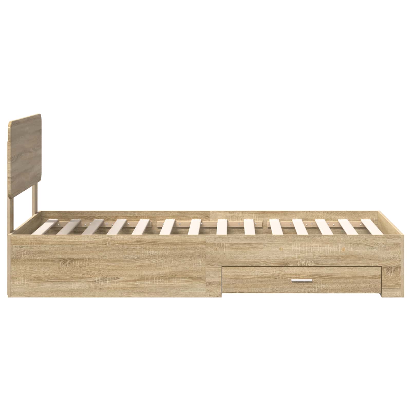 vidaXL Ramka łóżka Dąb Sonoma 75 x 190 cm Materiał drewnopochodny