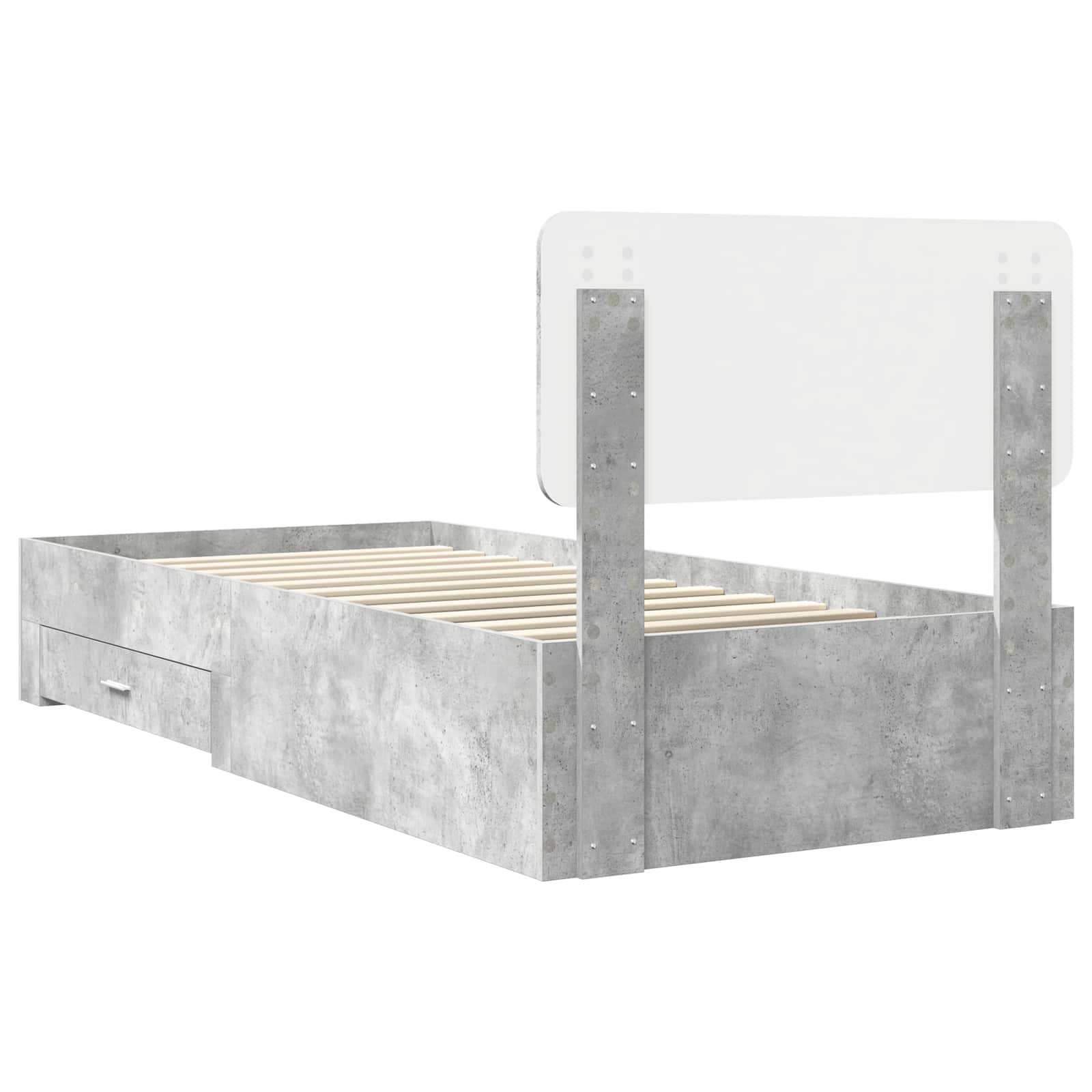 vidaXL Ramka łóżka Betonowy szary 70 x 190 cm Materiał drewnopochodny