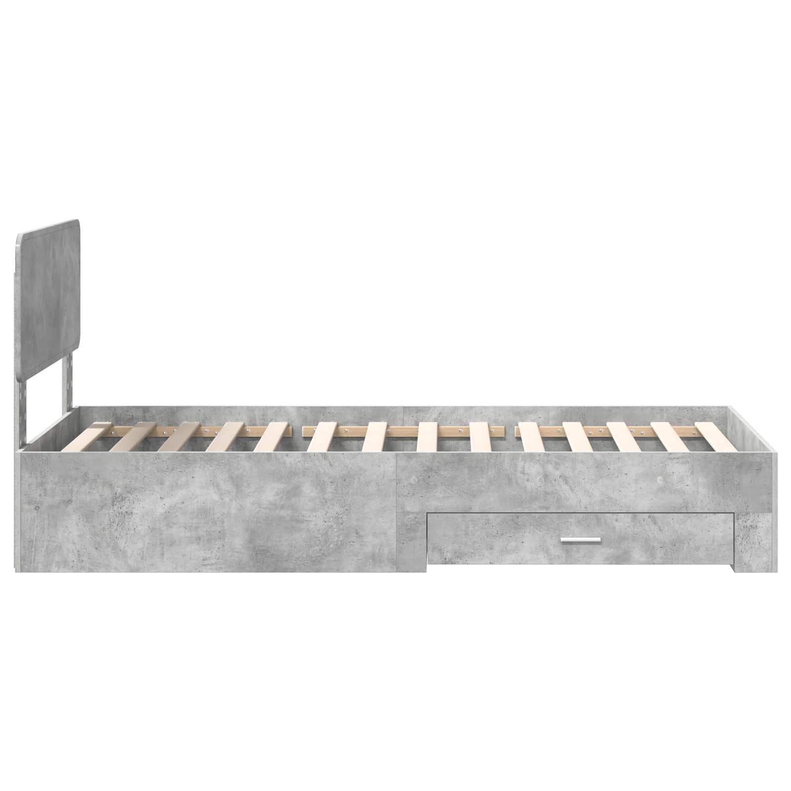 vidaXL Ramka łóżka Betonowy szary 70 x 190 cm Materiał drewnopochodny