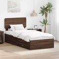 vidaXL Ramka łóżka Brązowy dąb 75 x 190 cm Materiał drewnopochodny