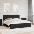 vidaXL Ramka łóżka Czarny 200 x 200 cm Lite drewno sosnowe