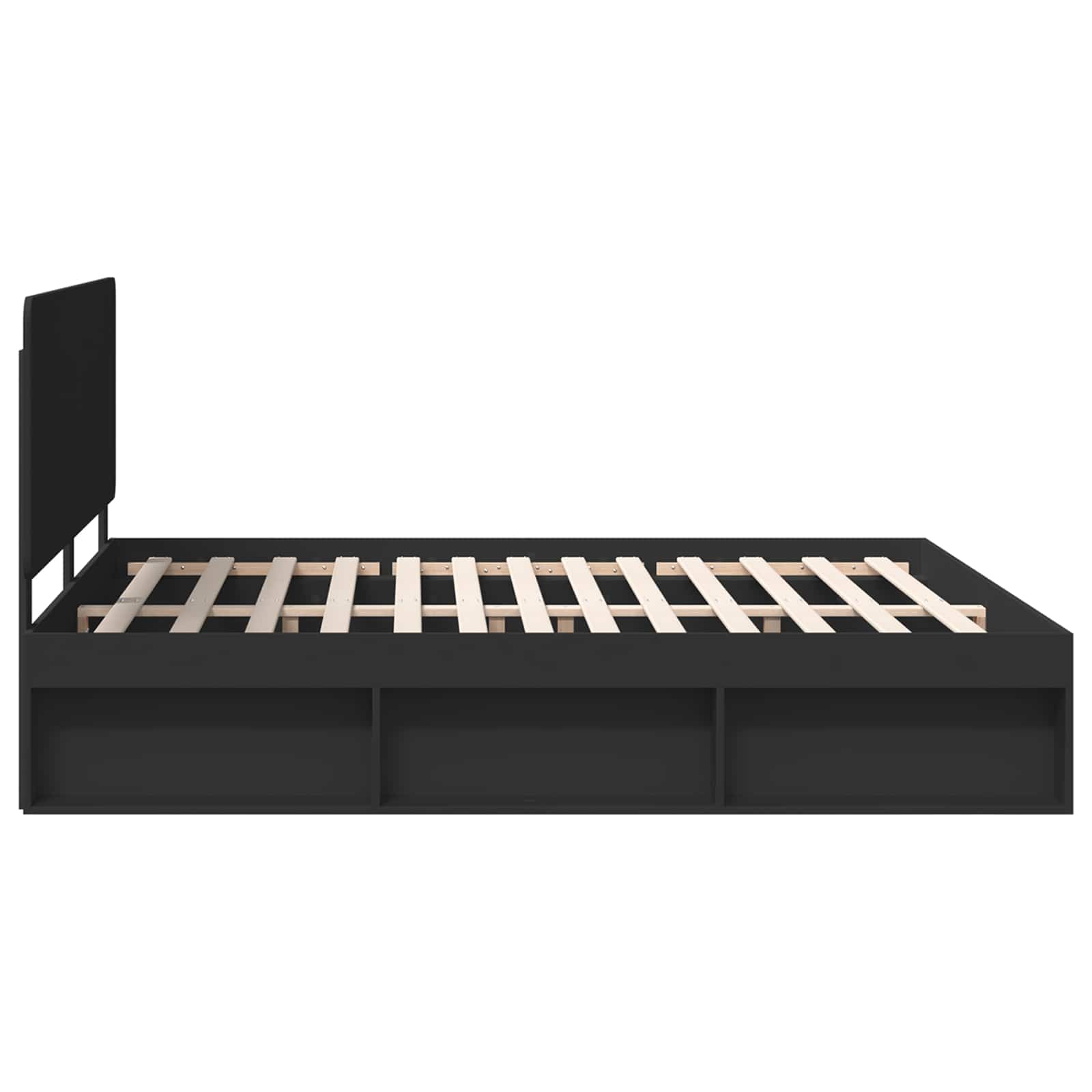 vidaXL Ramka łóżka Czarny 200 x 200 cm Lite drewno sosnowe