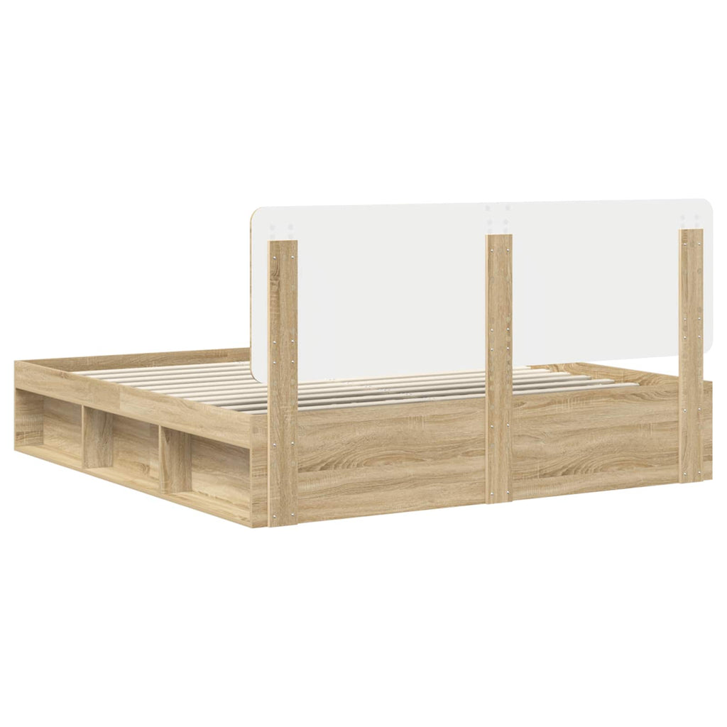 vidaXL Ramka łóżka Sonoma 200 x 200 cm Lite drewno sosnowe