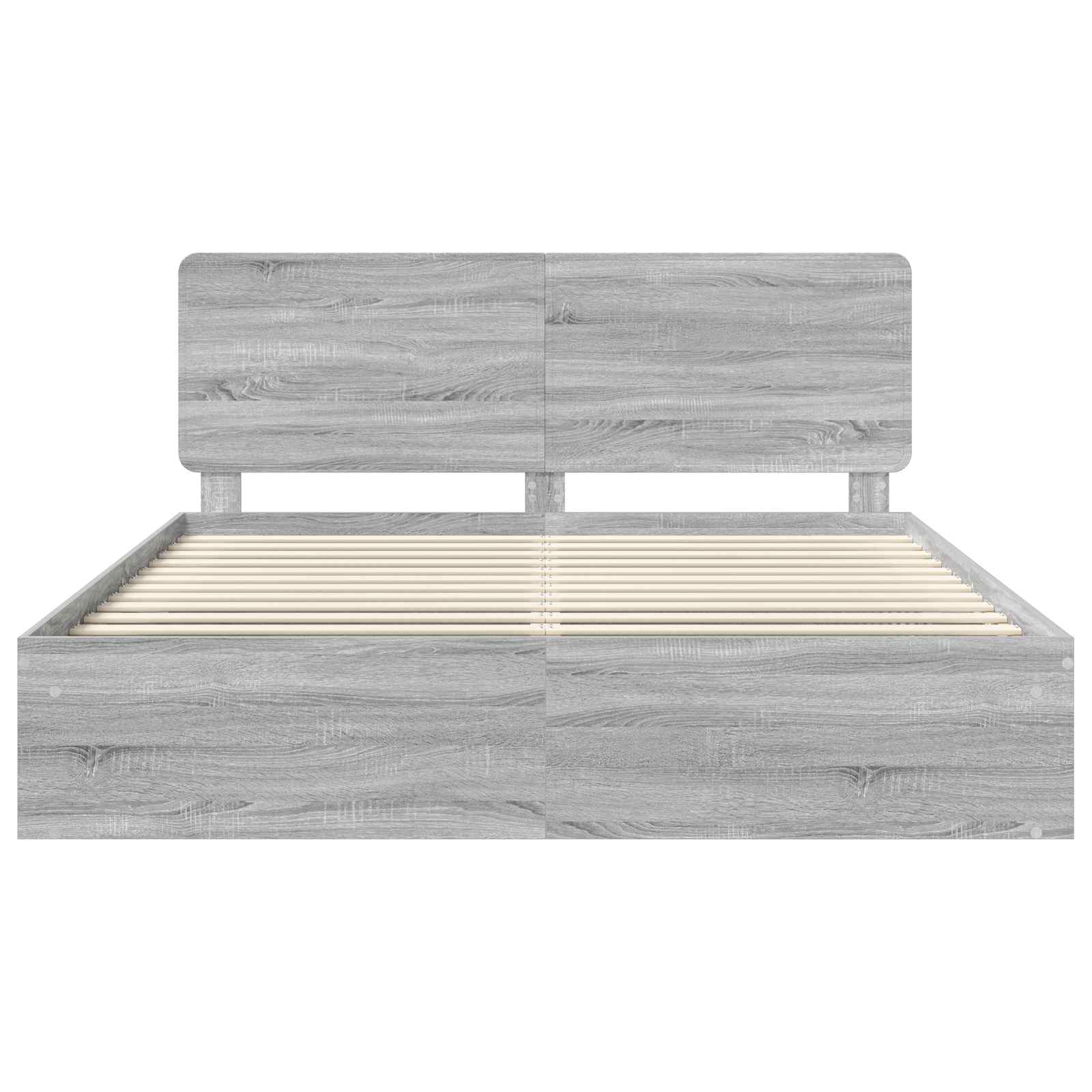 vidaXL Ramka łóżka Szary Sonoma 200 x 200 cm Lite drewno sosnowe