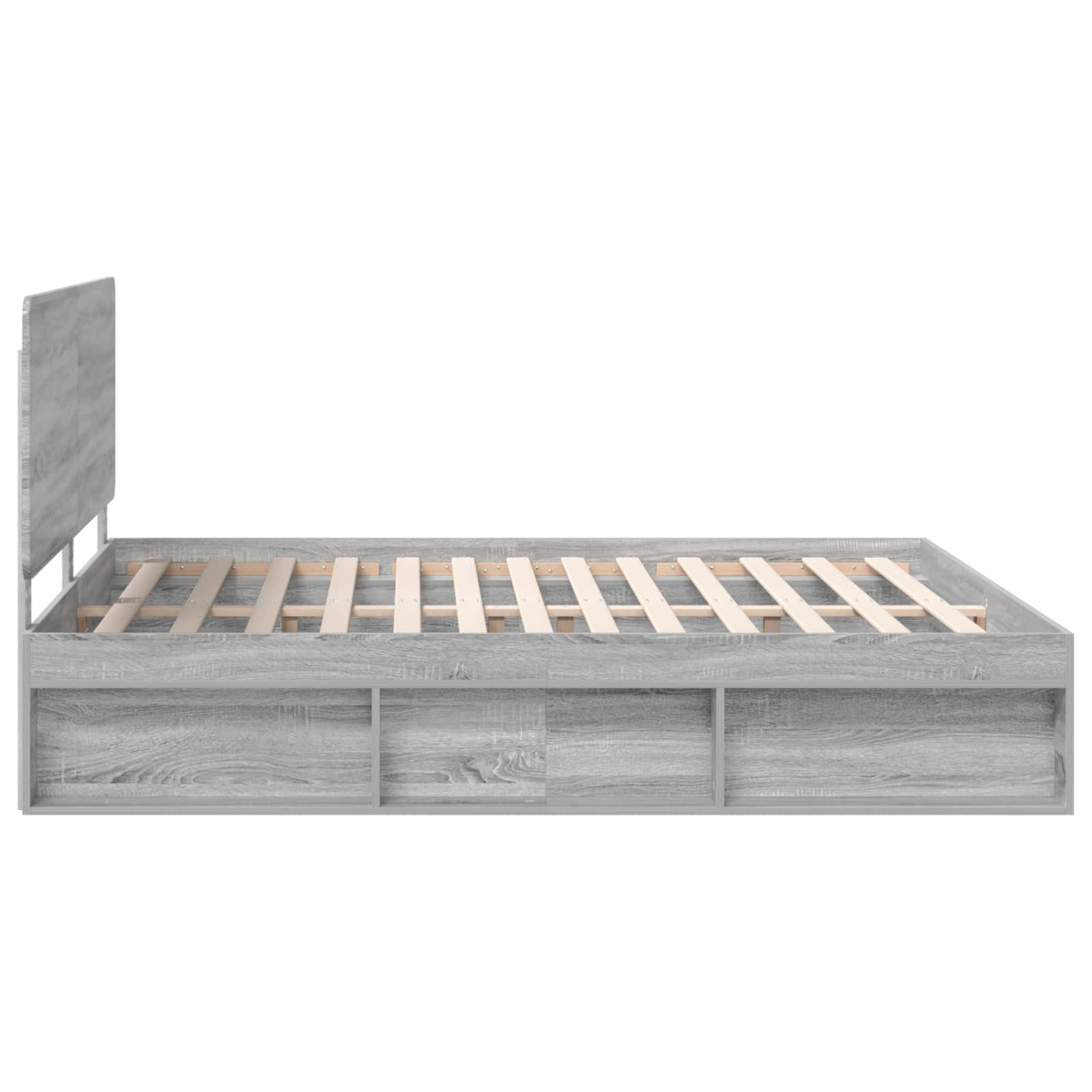vidaXL Ramka łóżka Szary Sonoma 200 x 200 cm Lite drewno sosnowe
