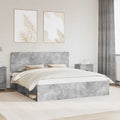 vidaXL Ramka łóżka Betonowy 180 x 200 cm Lite drewno sosnowe