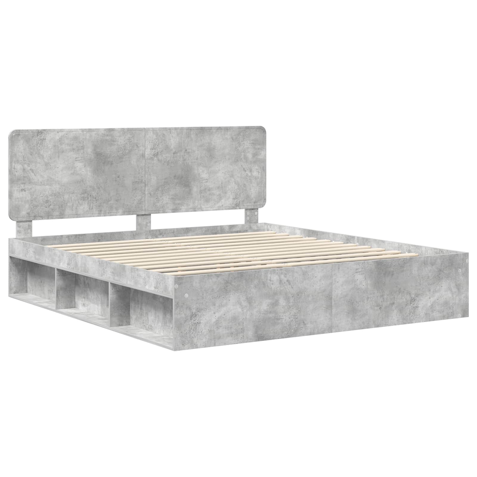 vidaXL Ramka łóżka Betonowy 180 x 200 cm Lite drewno sosnowe