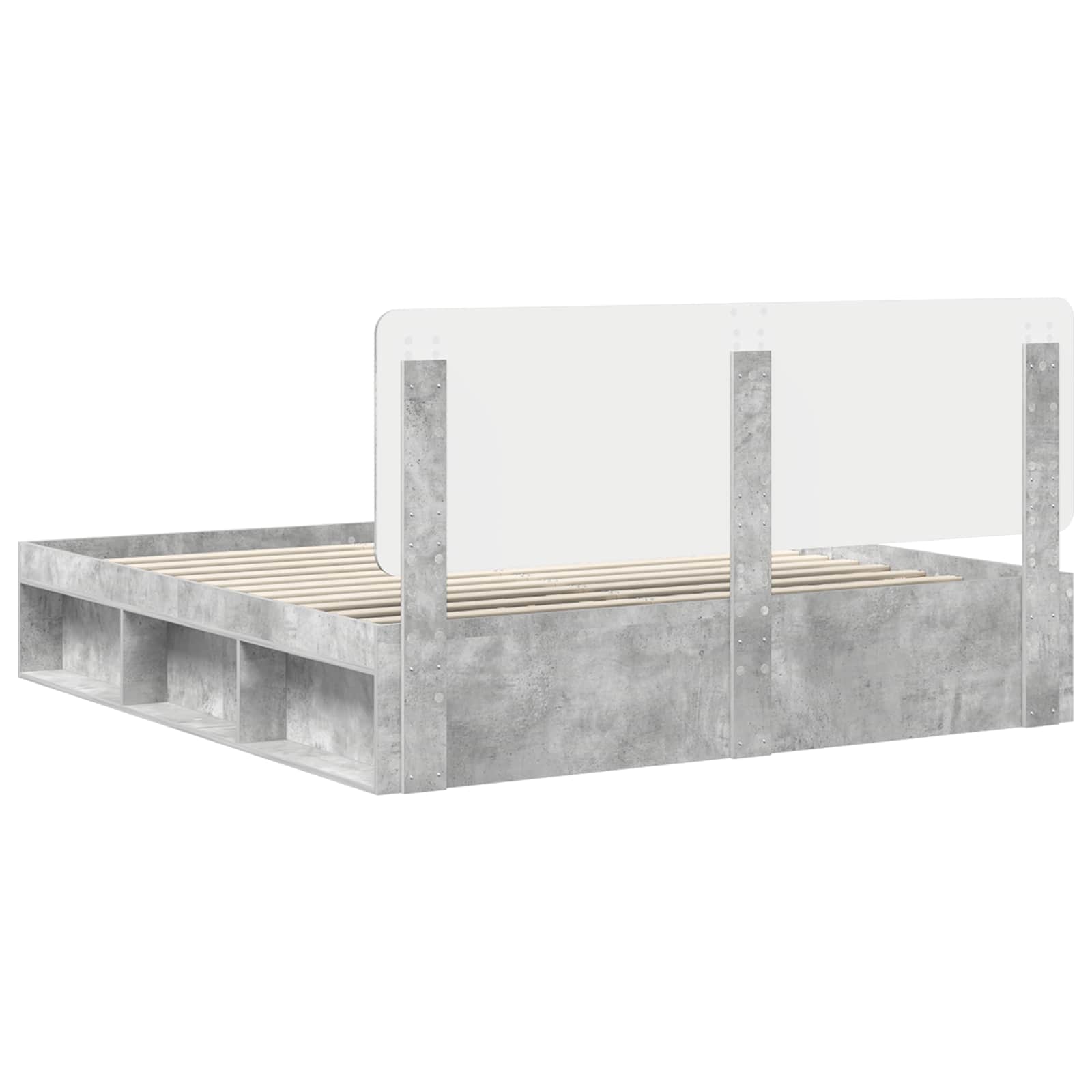 vidaXL Ramka łóżka Betonowy 180 x 200 cm Lite drewno sosnowe