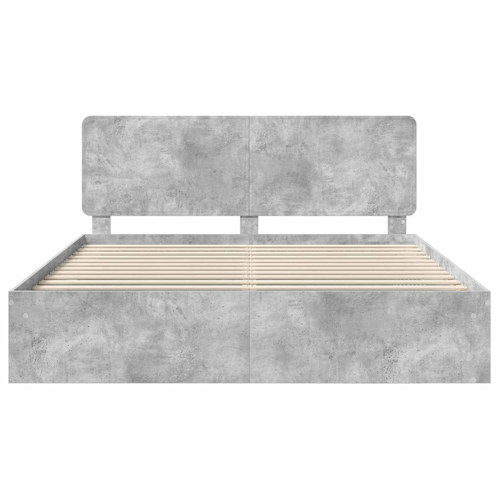 vidaXL Ramka łóżka Betonowy 180 x 200 cm Lite drewno sosnowe