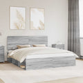 vidaXL Ramka łóżka Szary Sonoma 180 x 200 cm Lite drewno sosnowe