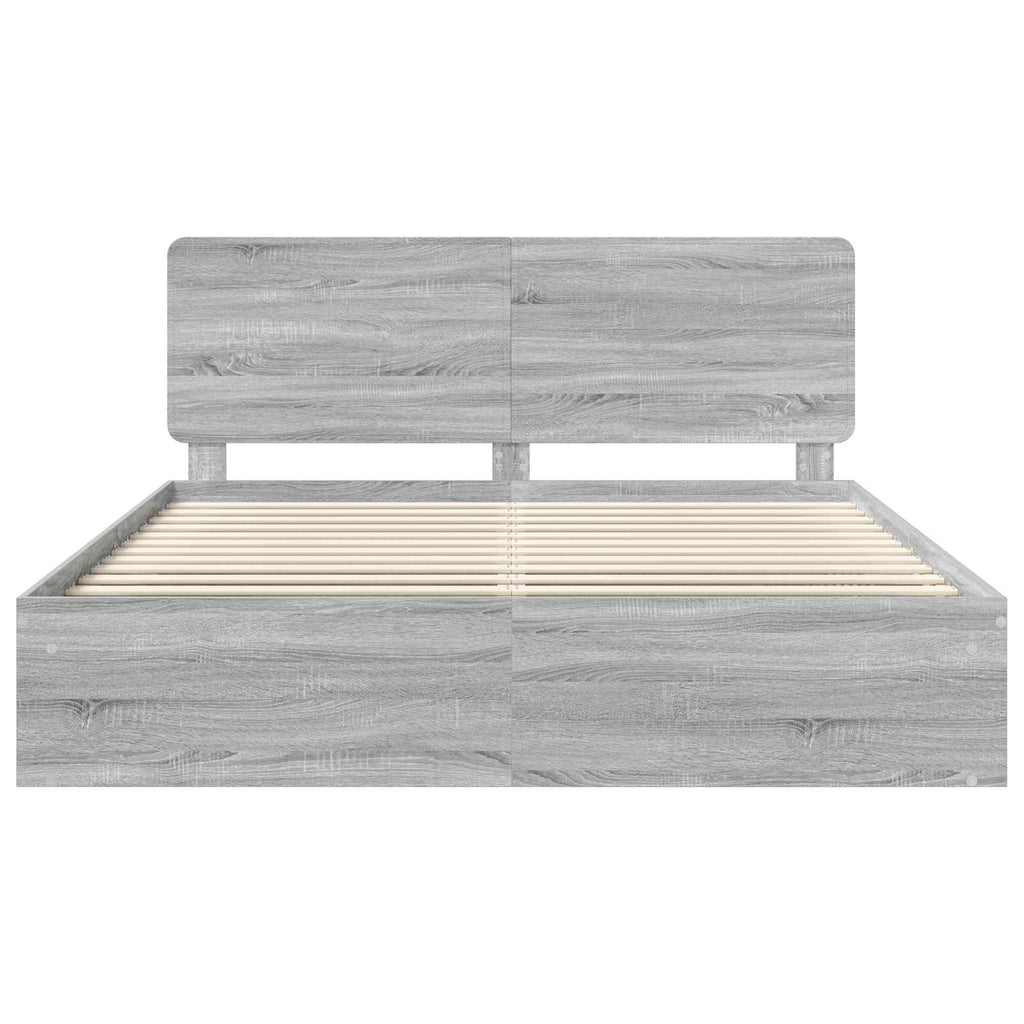 vidaXL Ramka łóżka Szary Sonoma 180 x 200 cm Lite drewno sosnowe