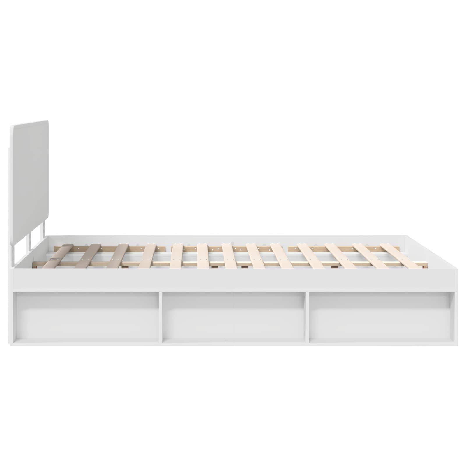 vidaXL Ramka łóżka Z zagłówkiem Biały 160 x 200 cm Lite drewno sosnowe