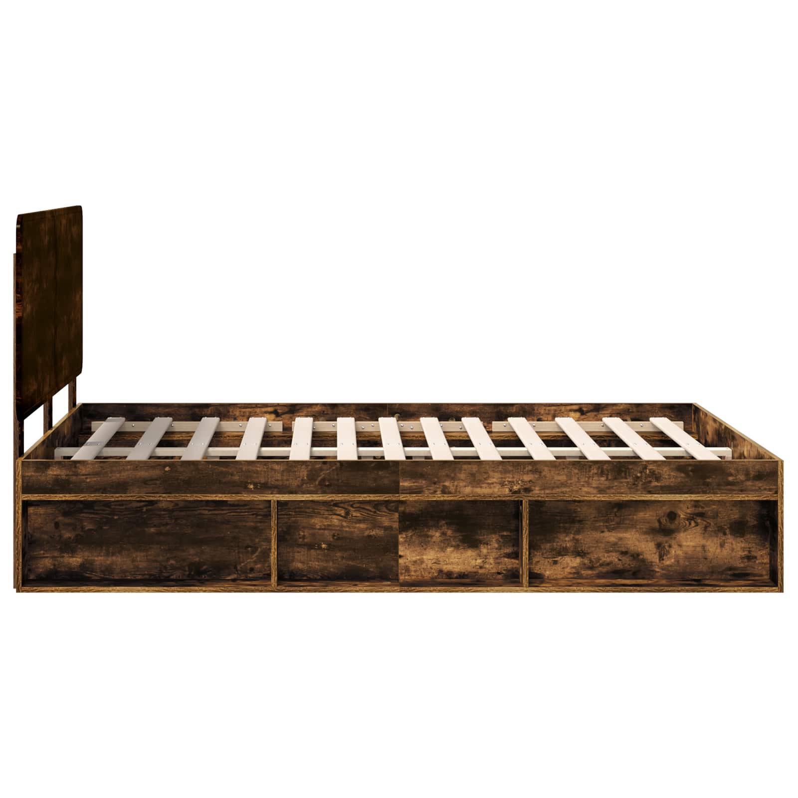 vidaXL Ramka łóżka Dąb wędzony 160 x 200 cm Lite drewno sosnowe