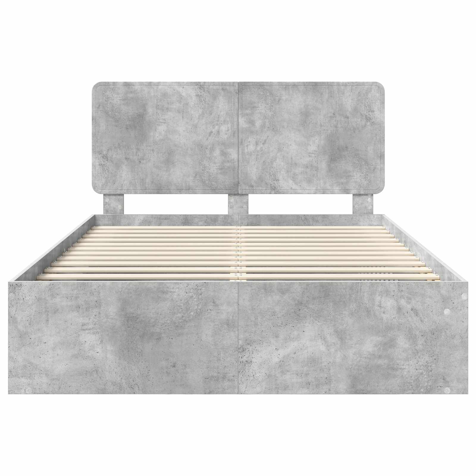 vidaXL Ramka łóżka Szary beton 150 x 200 cm Lite drewno sosnowe