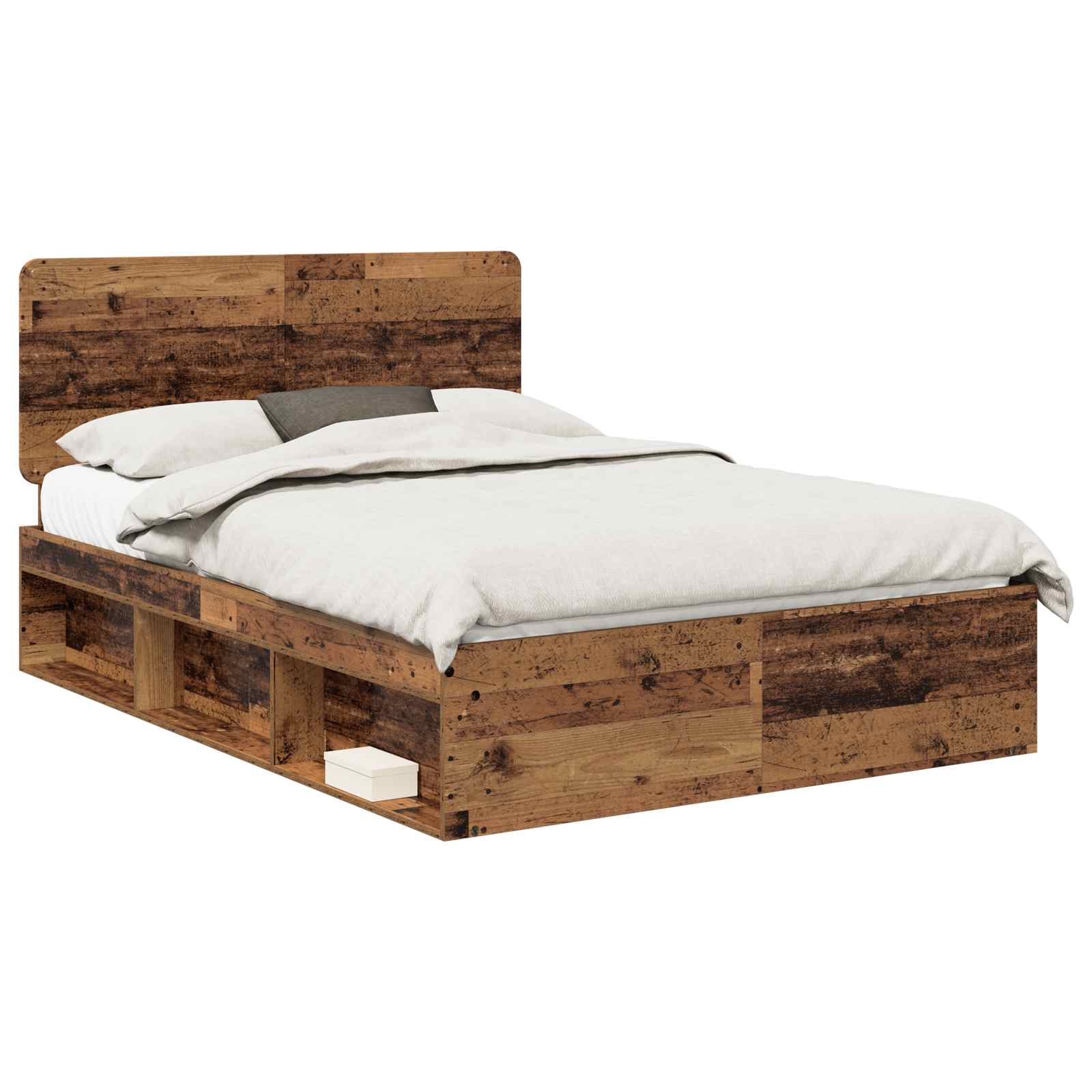 vidaXL Ramka łóżka Stare drewno 150 x 200 cm Lite drewno sosnowe