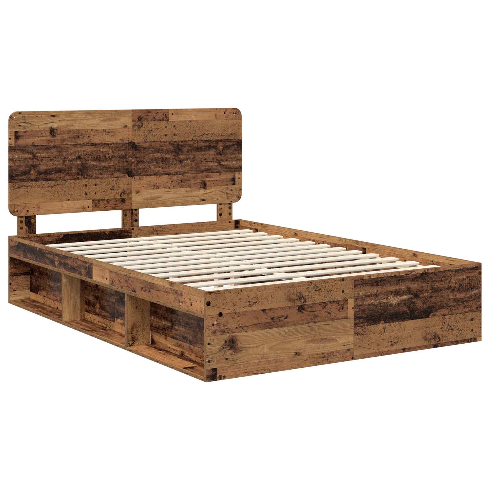 vidaXL Ramka łóżka Stare drewno 150 x 200 cm Lite drewno sosnowe