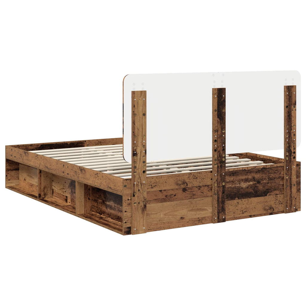 vidaXL Ramka łóżka Stare drewno 150 x 200 cm Lite drewno sosnowe