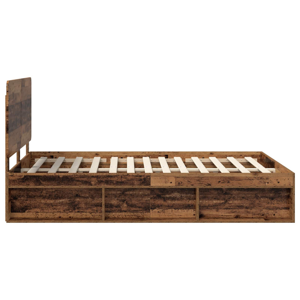 vidaXL Ramka łóżka Stare drewno 150 x 200 cm Lite drewno sosnowe
