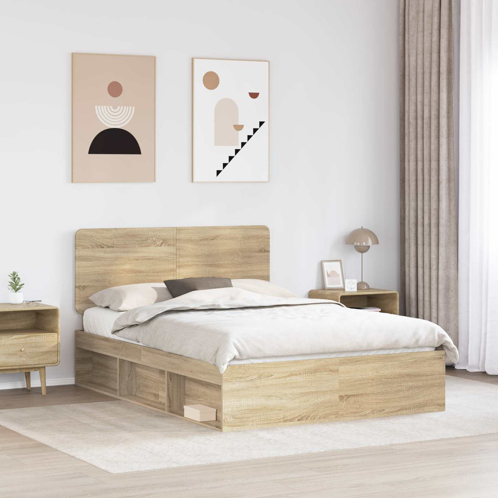 vidaXL Ramka łóżka Sonoma 140 x 200 cm Lite drewno sosnowe