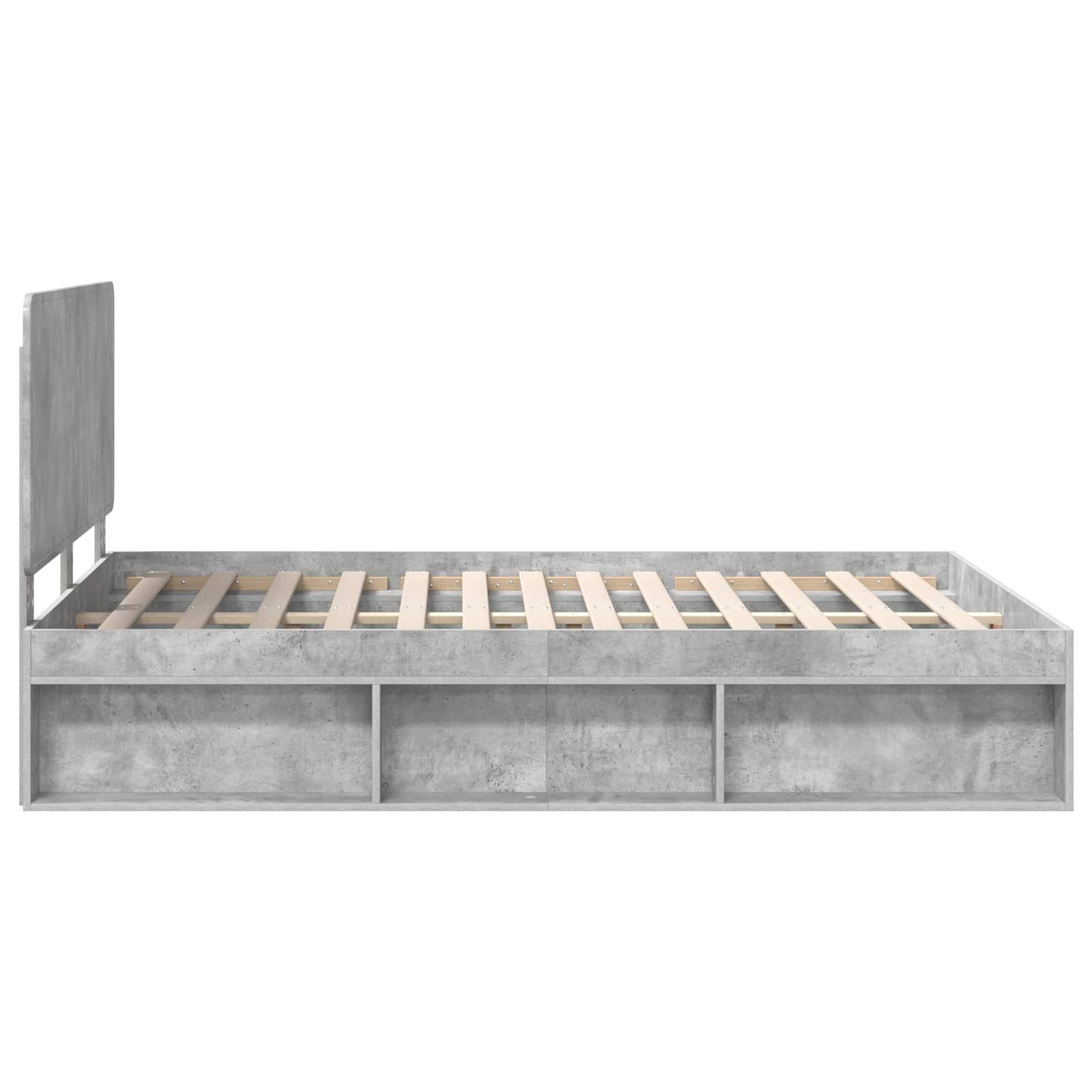 vidaXL Ramka łóżka Betonowy 140 x 200 cm Lite drewno sosnowe