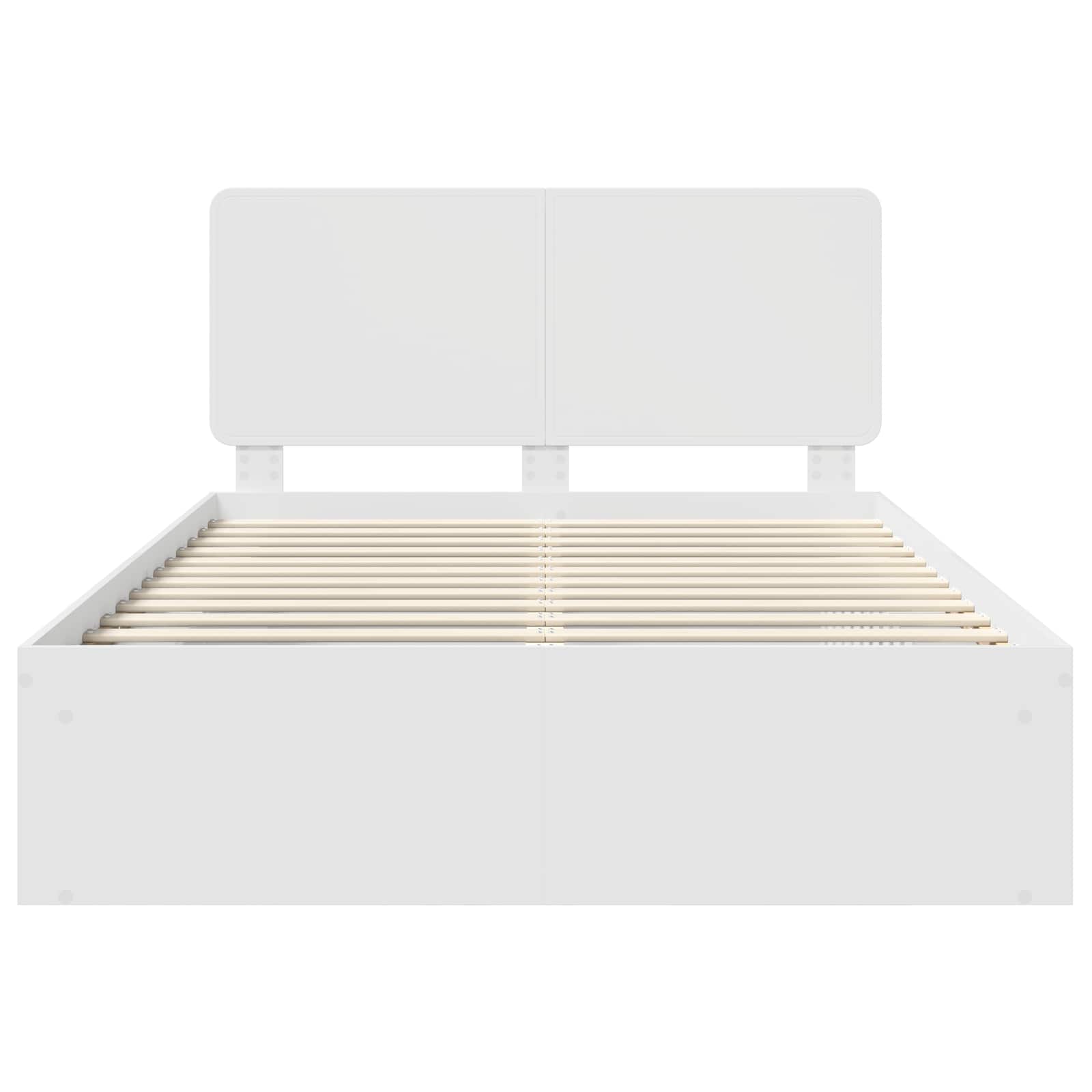 vidaXL Ramka łóżka Z zagłówkiem Biały 140 x 190 cm Lite drewno sosnowe