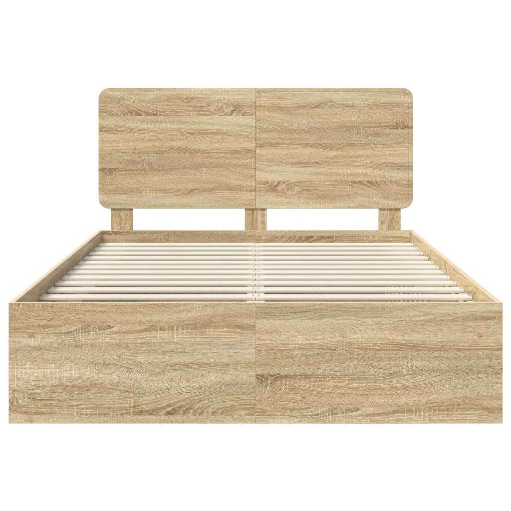 vidaXL Ramka łóżka Sonoma 140 x 190 cm Lite drewno sosnowe