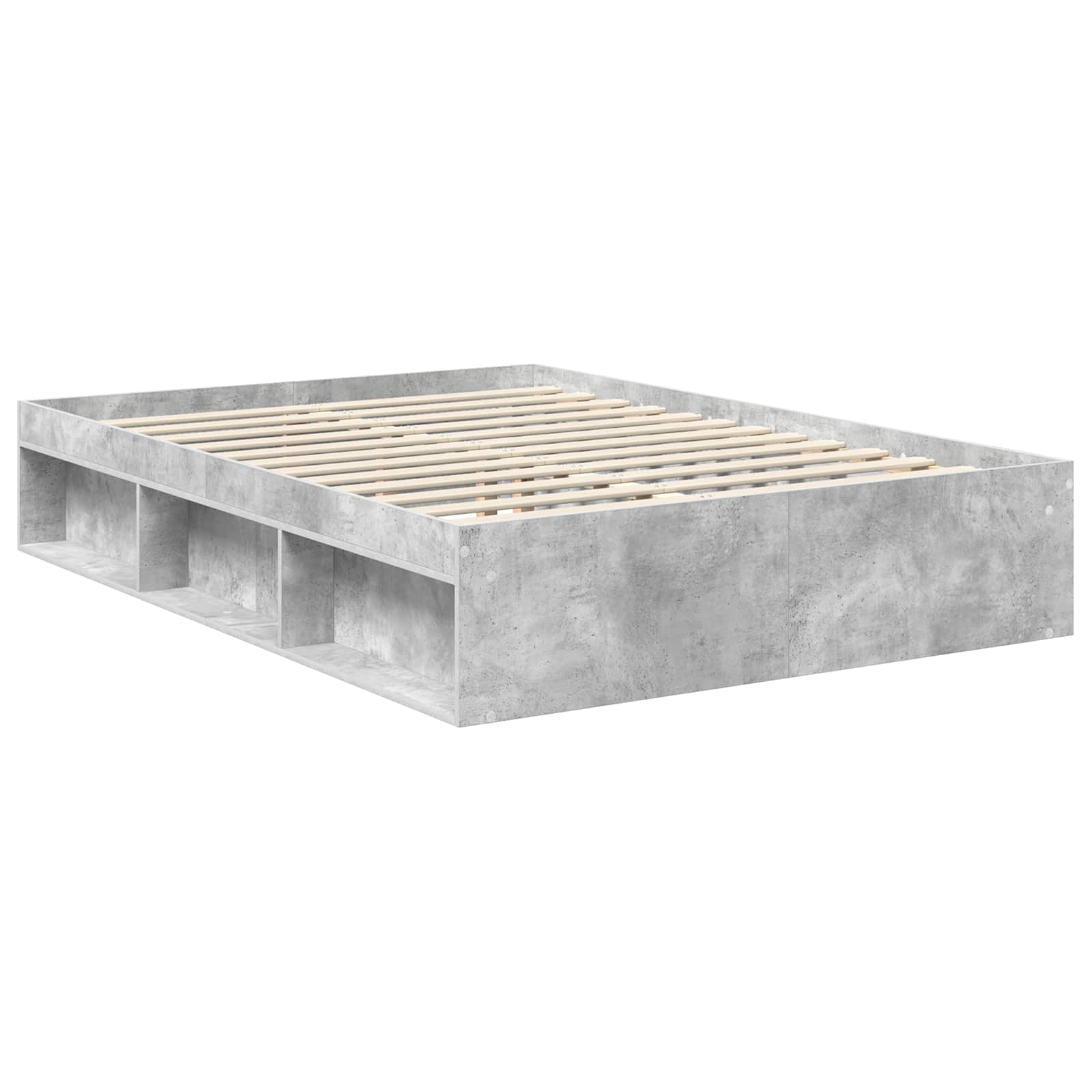 vidaXL Ramka łóżka Betonowy 140 x 190 cm Lite drewno sosnowe