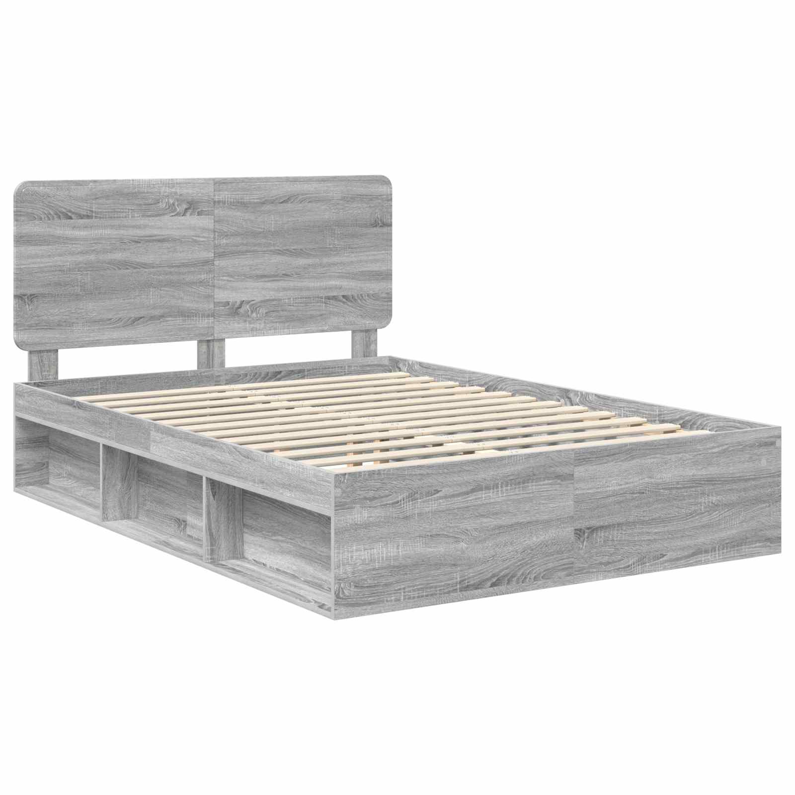 vidaXL Ramka łóżka Szary Sonoma 140 x 190 cm Lite drewno sosnowe