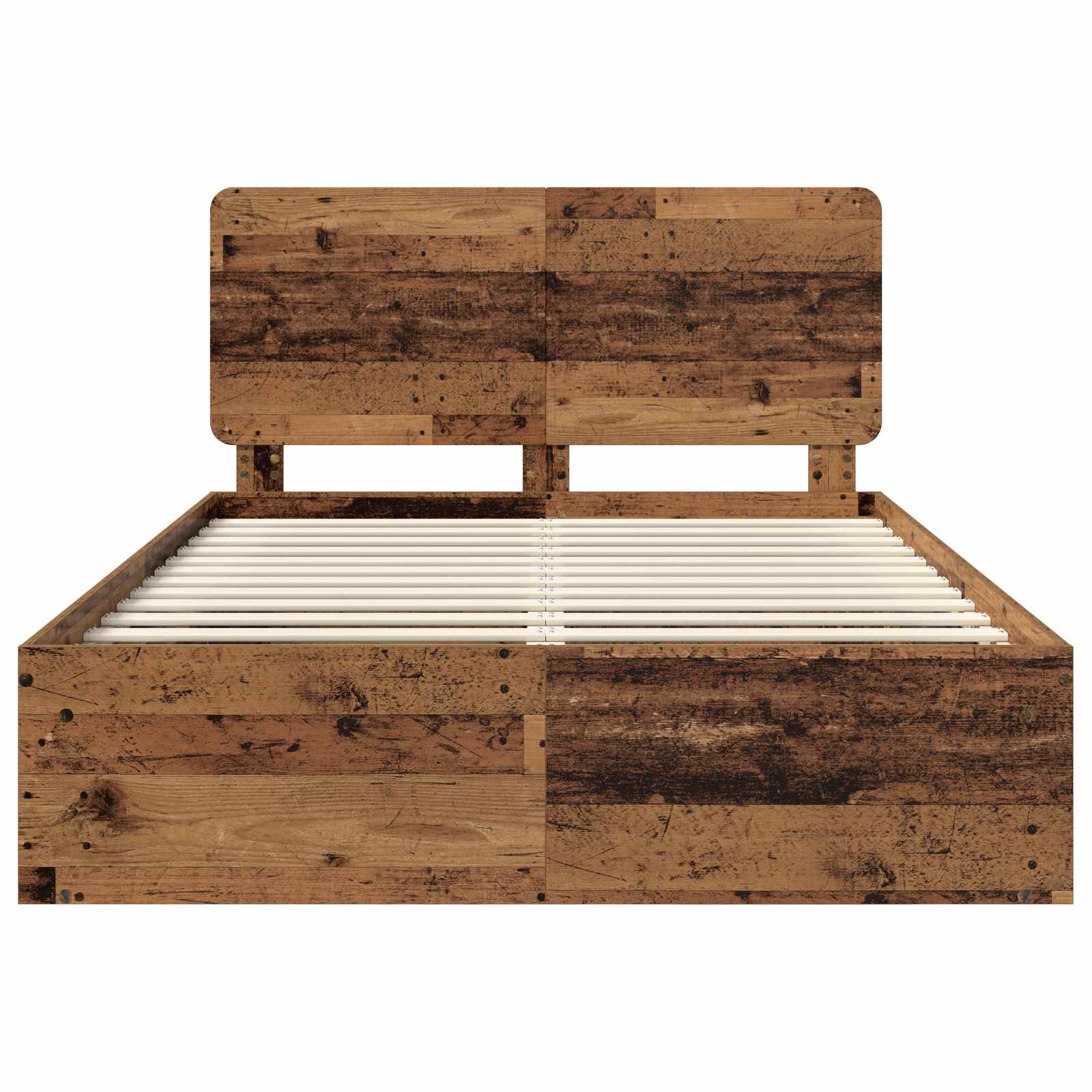 vidaXL Ramka łóżka Stare drewno 140 x 190 cm Lite drewno sosnowe