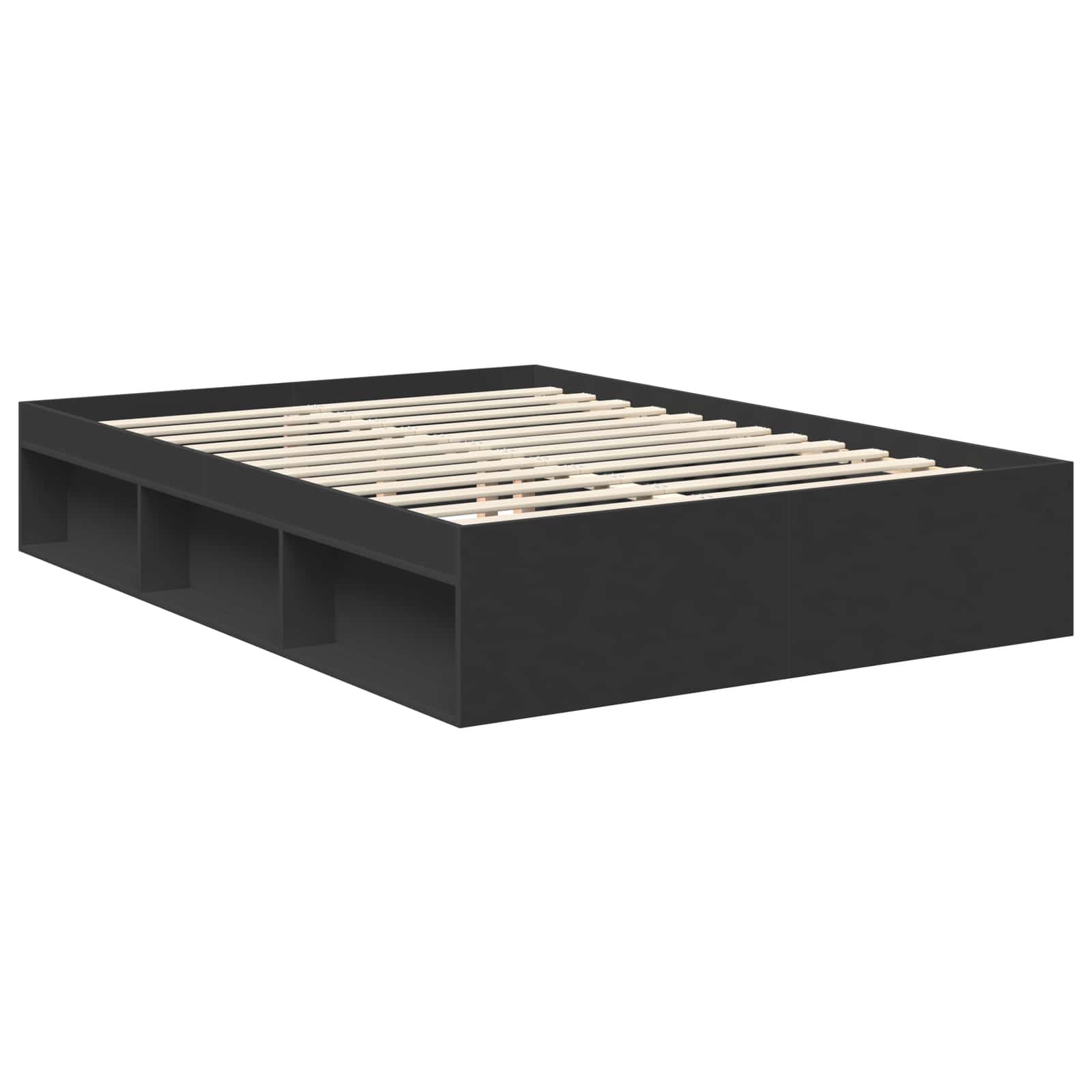 vidaXL Ramka łóżka Czarny 135 x 190 cm Lite drewno sosnowe