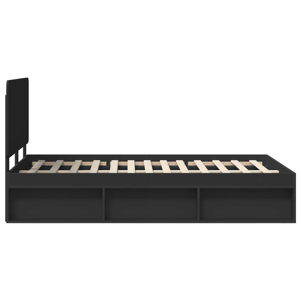 vidaXL Ramka łóżka Czarny 135 x 190 cm Lite drewno sosnowe