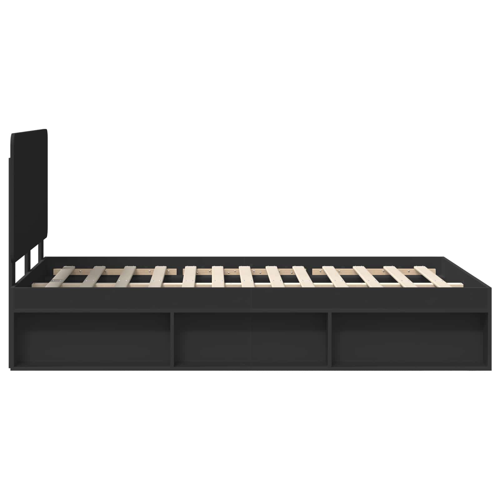 vidaXL Ramka łóżka Czarny 135 x 190 cm Lite drewno sosnowe