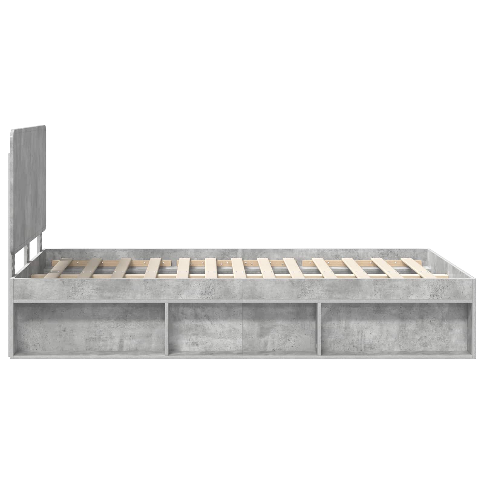 vidaXL Ramka łóżka Szary beton 135 x 190 cm Lite drewno sosnowe