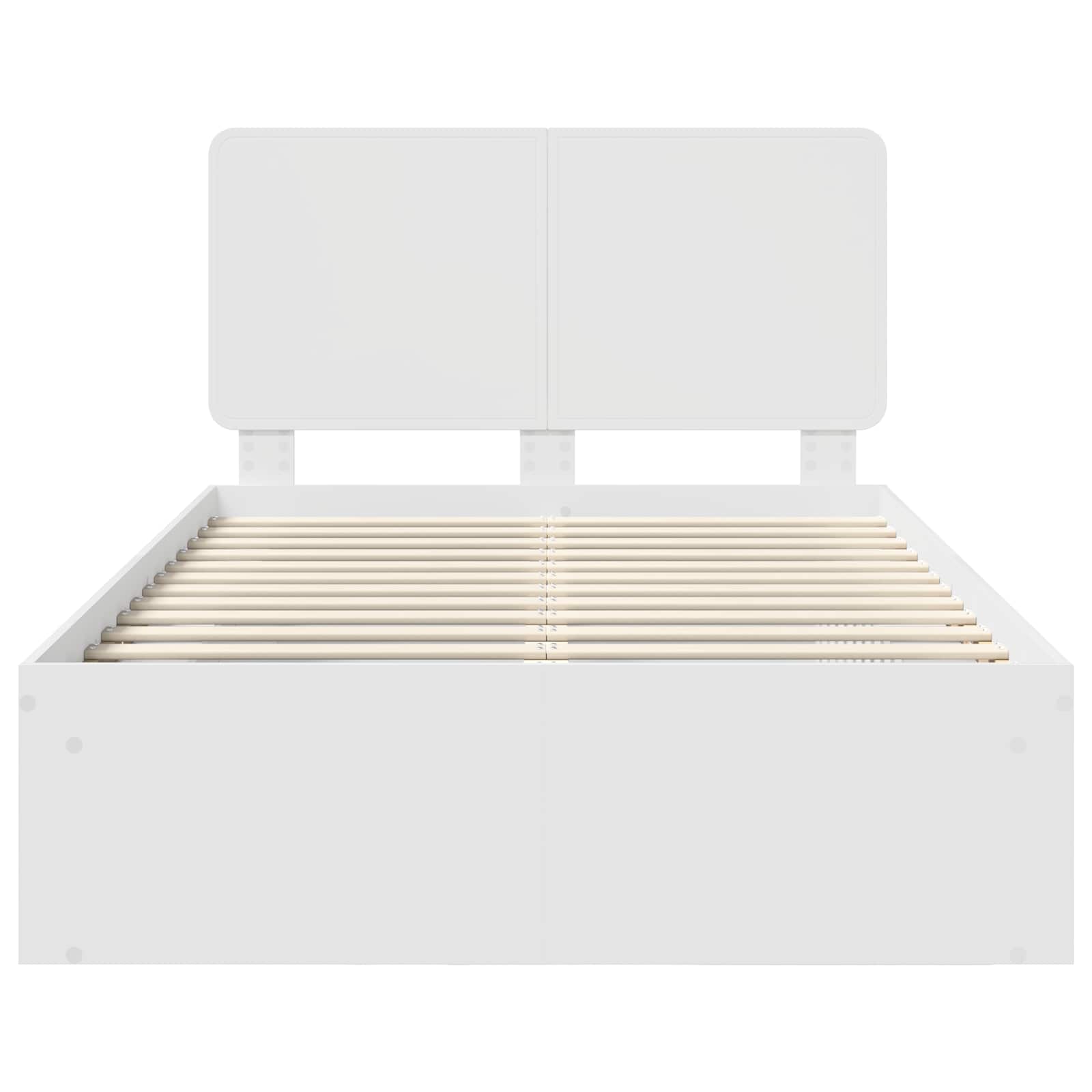 vidaXL Ramka łóżka Z zagłówkiem Biały 120 x 200 cm Lite drewno sosnowe