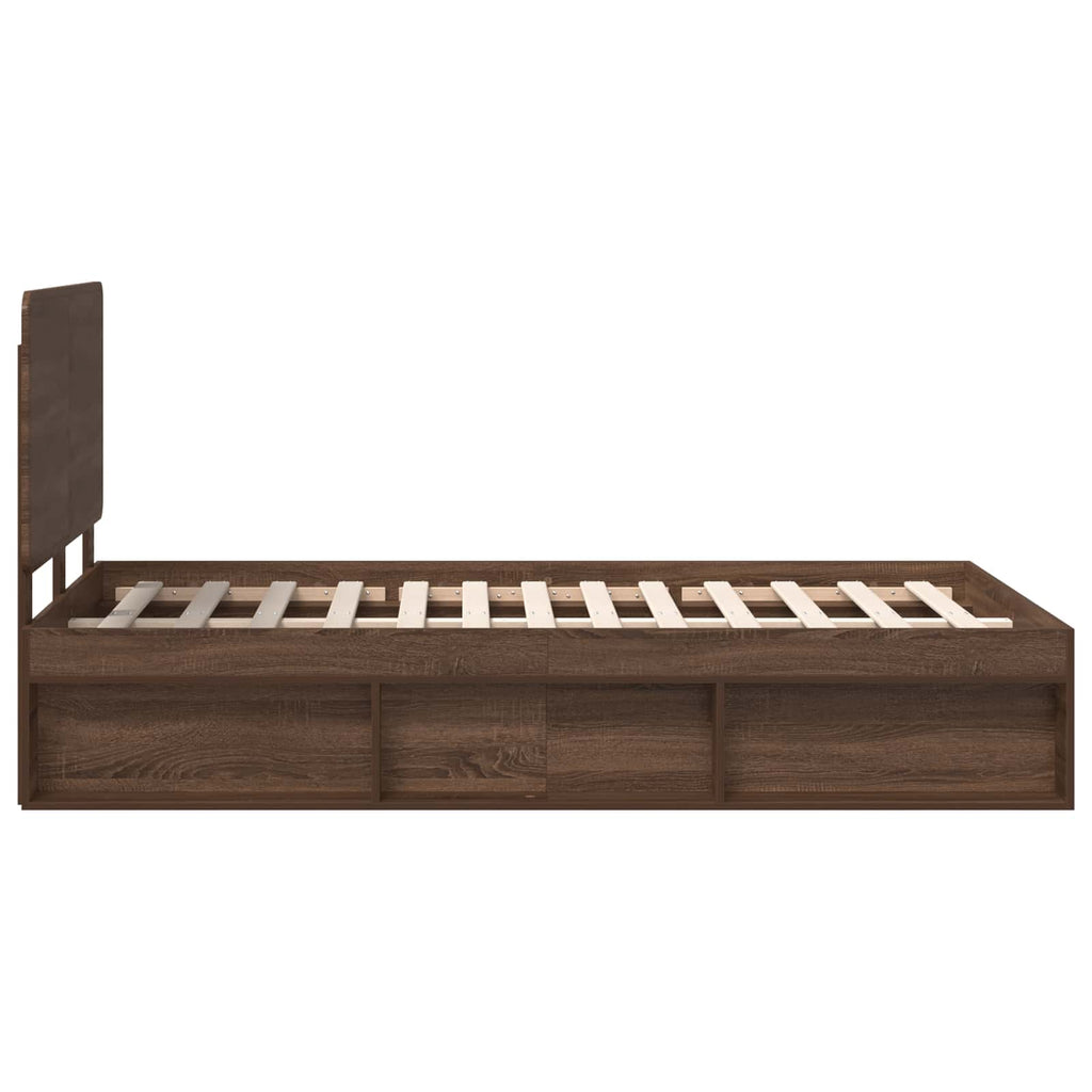 vidaXL Ramka łóżka Brązowy dąb 120 x 200 cm Lite drewno sosnowe
