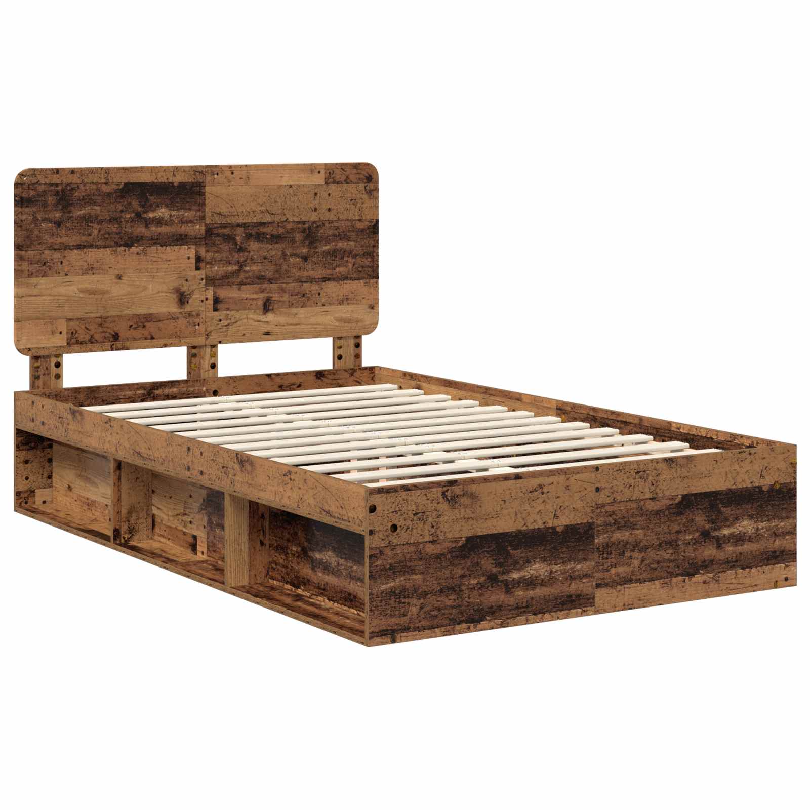 vidaXL Ramka łóżka Stare drewno 120 x 200 cm Lite drewno sosnowe