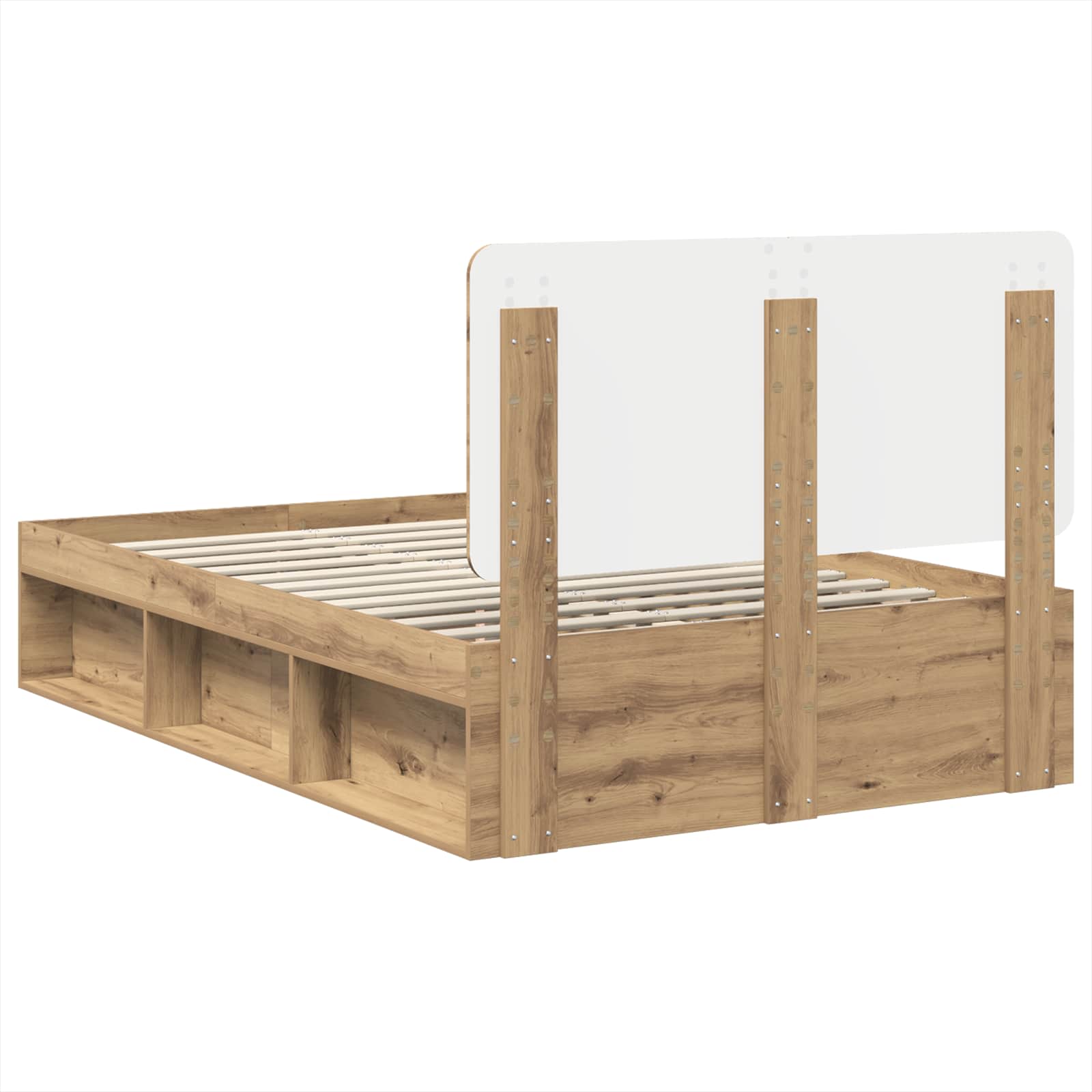 vidaXL Ramka łóżka Dąb rzemieślniczy 120 x 200 cm Lite drewno sosnowe